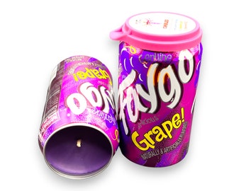 Faygo Grape Soda Scented Soy Candle | Hand Poured Faygo Grape Can Candle | 12 oz Soda-Themed Can Candle