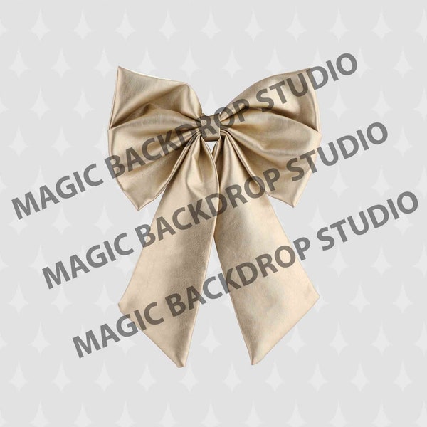 Gold Bow Hair Christmas Bow ribbon wreath bows clip art Digital Overlay Photoshop templates Prop Digital Scrapbook Composite PNG Clipart