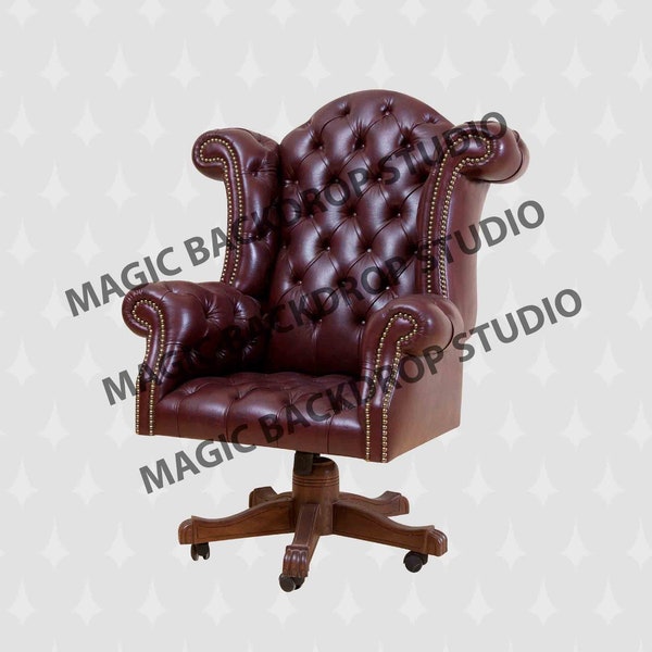 Brown Vintage Sitting Chair Arm chairs antique Leather clip art Overlay Photoshop template Prop Digital Scrapbook Composite PNG Clipart  PNG