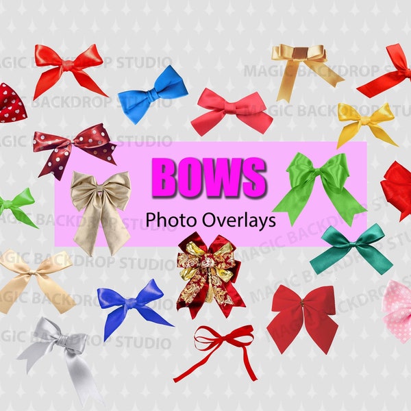 Bow hair bows ribbon ribbons clip art Digital Overlay Photoshop Overlays templates Prop Digital Scrapbooking Composite PNG Clipart  PNG