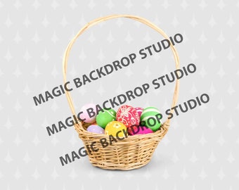 Basket baskets Eggs Easter bunny Easter egg hamper image clip art Overlay Photoshop templates Prop Digital Scrapbook Composite PNG Clipart