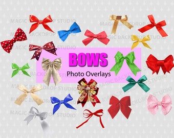 Bow hair bows ribbon ribbons clip art Digital Overlay Photoshop Overlays templates Prop Digital Scrapbooking Composite PNG Clipart  PNG