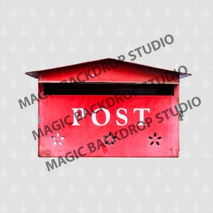 Post Red box letter postie letters mockup Envelope paper clip art Photoshop Overlay templates Prop prop propbook Composite PNG Clipart