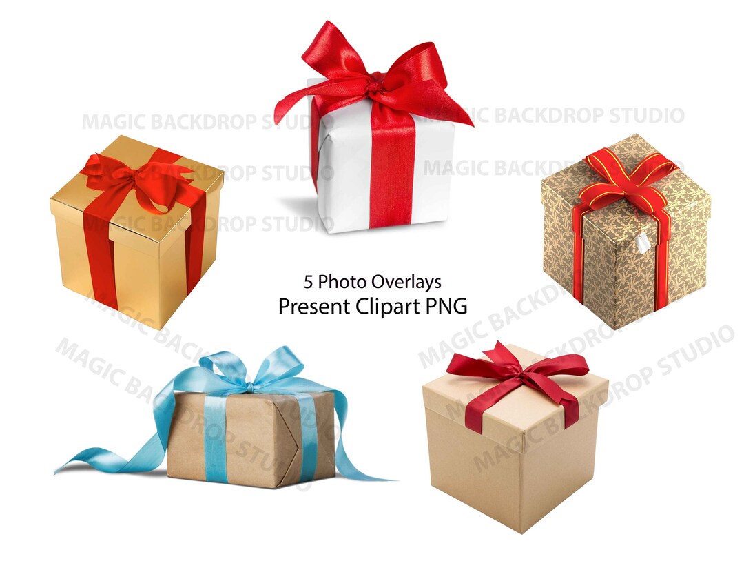 Present Gift Gifts PNG Bundle Red Bow Christmas Bow Ribbon Bows Clip