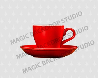 Red Coffee Cups cup saucer mockup mock up kitchen clip art Overlay Photoshop Overlays templates Prop Digital Scrapbook Composite PNG Clipart