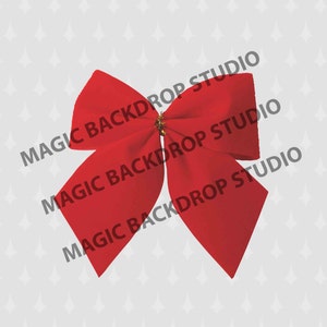 Red Bow Hair Christmas Bow ribbon wreath bows clip art Digital Overlay Photoshop templates Prop Digital Scrapbooking Composite PNG Clipart