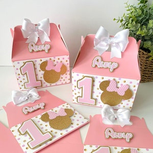 Minnie Mouse Birthday Favor Boxes: Pink Party Gable Box