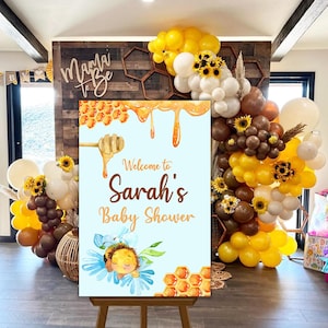 A Little Honey on the Way Welcome Sign Printed Foam Core 24x36 sign