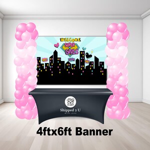 Girly Superhero Party Banner