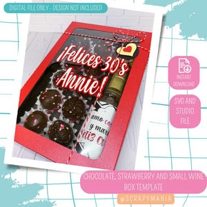 Gift Box Template, Ferrero Chocolates holder box, Small Wine Box Template, Strawberry Box Template, SVG and Studio File
