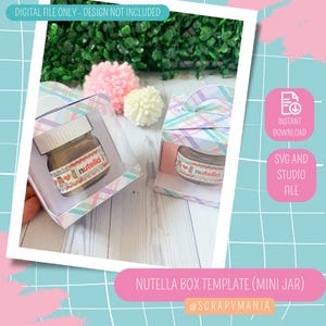 Nutella Box Template SVG & Studio File, Nutella Holder Case Cut File, Favor Box for Mini Jar - DIGITAL file