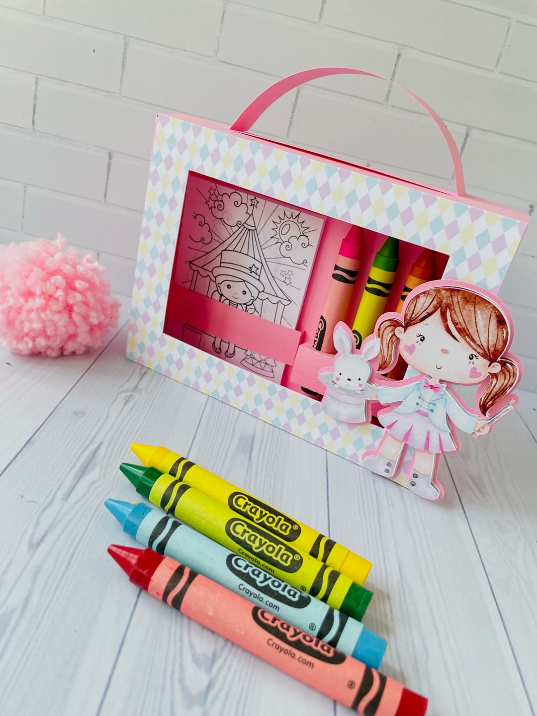 Coloring Box Template Suitcase With Crayons Holder (Instant Download ...