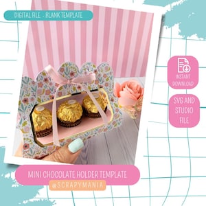Mini Chocolate Holder Template, Favor Box (SVG and .Studio File)
