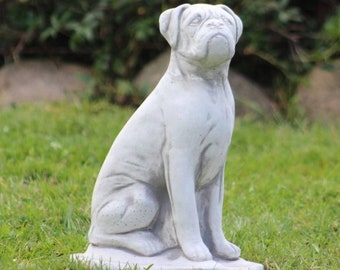 Boxer Dog Statue, Concrete Dog Figurine, Funny Boxer Sculpture, Animal Decor, Home Pet Figurine, Outdoor Ornament, Landscape Decor, Yard Art