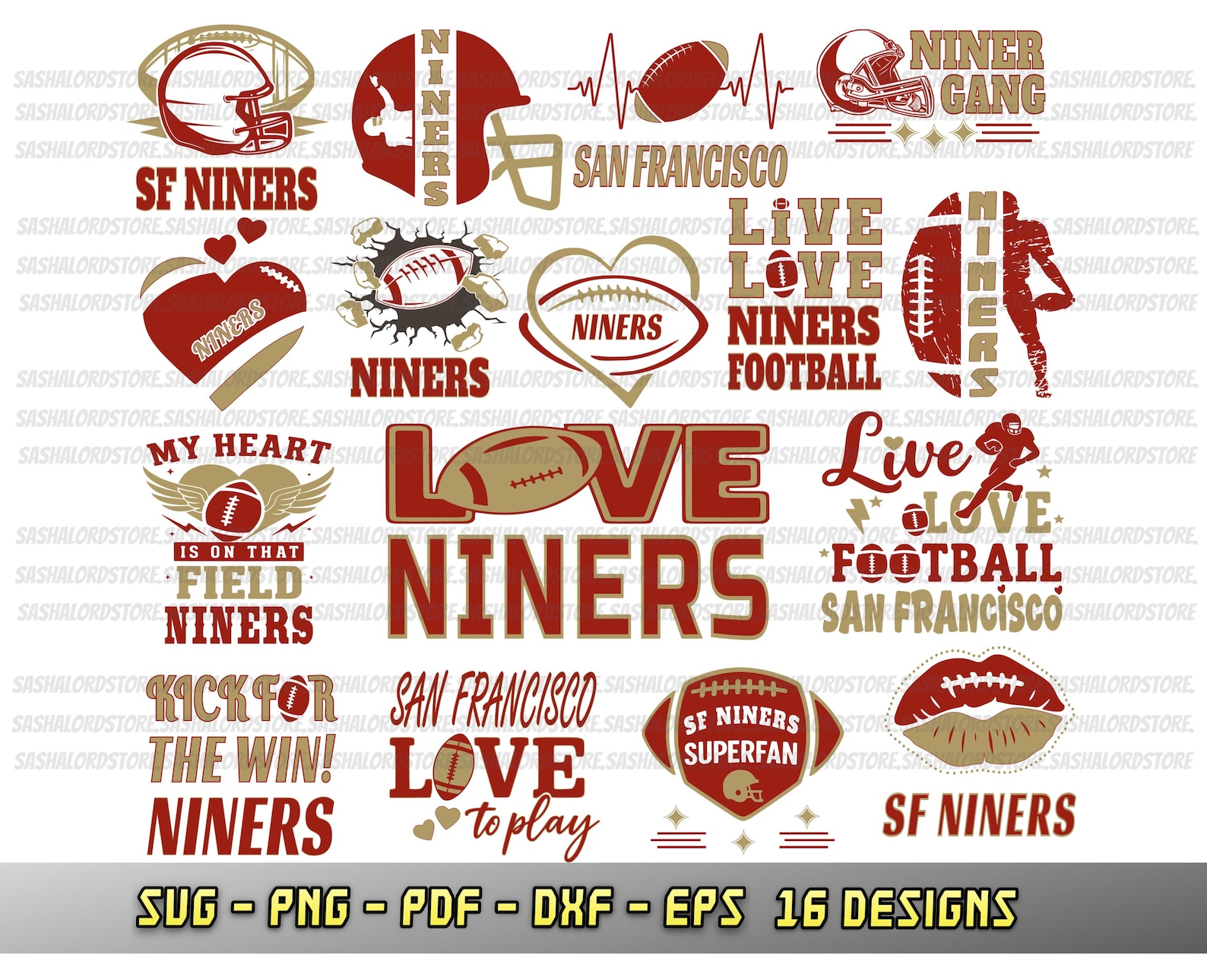 Small Niners Icon San Francisco Svg Bundle, Niners Game Day Clipart, 16 Fan Designs ...