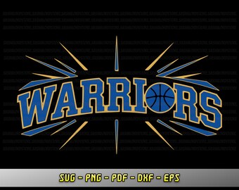 Warriors basketball svg, fan design, Cricut file, Vector, Silhouette, Warriors cheer, Warriors PNG, DXF, EPS, Basketball team, sublimation