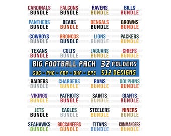 Großes Fußballpaket, Fußballteam-SVG, 512 Fan-Designs, Sport-SVG, Fußballtrikot, Sublimation, PNG, PDF, DXF, EPS, Cricut, Silhouette, Clipart