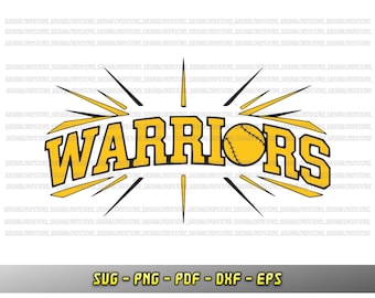 Warriors softball svg, fan design, Cricut file, Vector, Silhouette Cameo, Warriors cheer, Warriors PNG, DXF, EPS, Softball team, sublimation