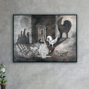 Leonora Carrington Art Print: Surrealist Dogs Howling at Moon