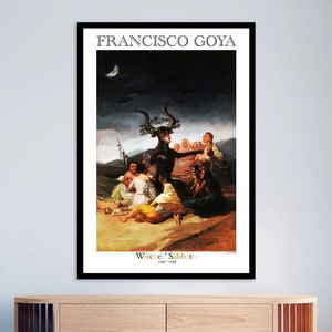 Unframed, Francisco Goya Print, Witches Sabbath Print, RARE ART PRINT, Dark Art Print, Mystic Art Print, Akelarre, High Quality Giclee Print