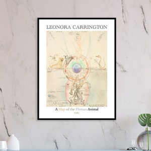 Ungerahmt, Leonora Carrington RARE Print, A Map of the Human Animal, Abstrakter Kunstdruck, Kunst Poster Originaldruck, hochwertiger Giclée-Druck