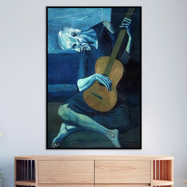 Pablo Picasso print, de oude gitarist print, abstracte kunst print, moderne kunst aan de muur, art poster originele print, Giclee print