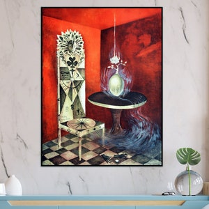 Sin marco, Impresión de Leonora Carrington, La Silla Daghda Tuatha Dé Dannaan, Impresión de arte abstracto, Impresión de arte moderno, Impresión giclée de alta calidad