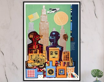 Sir Eduardo Paolozzi Print, Wittgenstein in New York, From As is When Print, Pop Art Print, Modern Art Print, Museum Quality Giclee Print