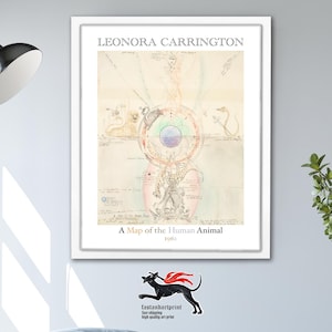 Leonora Carrington Print: A Map of the Human Animal, Abstract Giclee Art