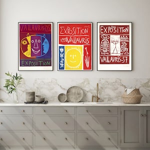 Pablo Picasso Vallauris Exhibition Print Set: Modern Art Poster (Unframed)