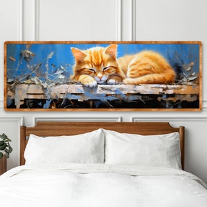 A Cute Orange Tabby Cat With A Big Head 2024, Cat Oil Painting, Cat Wall Art, Cat Print, Cat Dreams, Large Oil Painting Print, High Quality