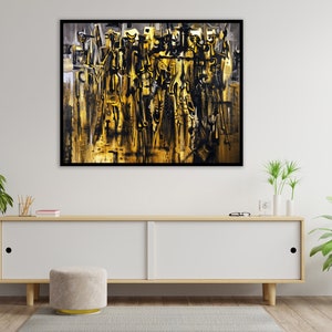 Bryan Wynter Abstrakter Kunst Druck: feindseliger Stamm, moderne Wand Dekoration