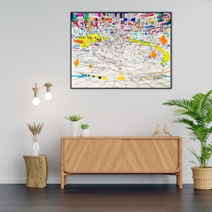 Unframed, Julie Mehretu Print, Stadia II, Art Poster Original Print, Exhibition Museum Poster, Contemporary Abstract Art Wall Decor Print