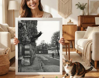 Yves Klein Flying Photo Art Print - Black and White Photography