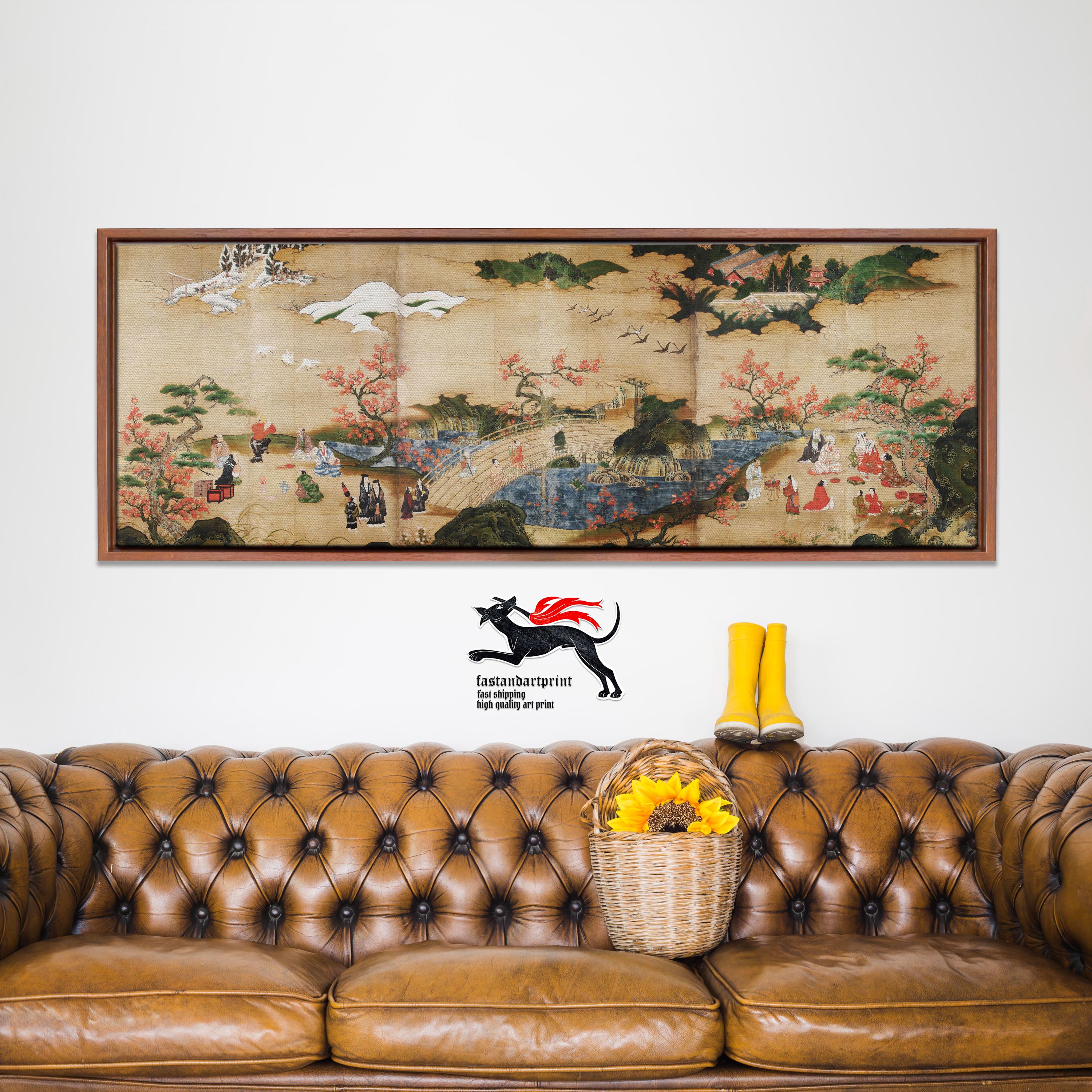 Long Horizontal Mid Century Modern Kano Hideyori Maple Viewers