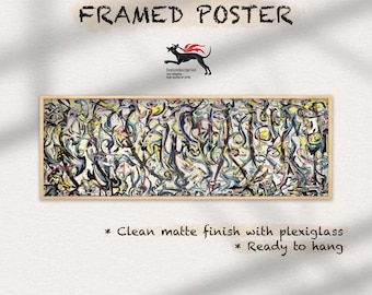 Framed Jackson Pollock Print: Abstract Expressionist Wall Art