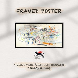 Julie Mehretu, Retopistics A Renegade Excavation, Framed Modern Abstract Geometric Canvas Wall Art, Mid Century Art, Framed, Ready to Hang