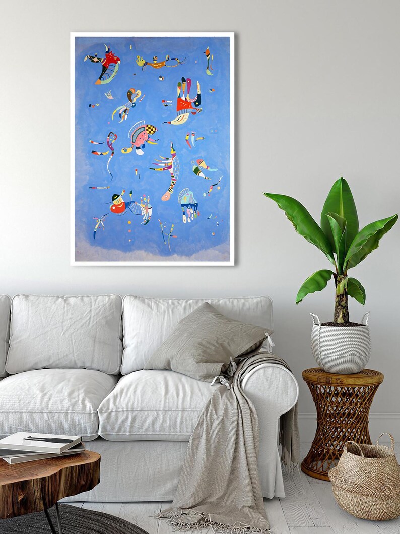 Kandinsky Abstract Art Print: Sky Blue Original Poster (Unframed) image 3