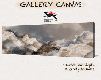 Serenity in the Sky — Neutral Cloudscape Canvas for Calm Spaces