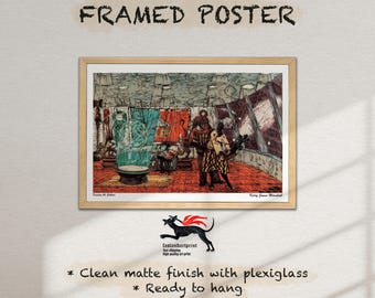 Framed Kerry James Marshall "Keeping The Culture" Poster Print: African American Art, Modern Wall Canvas Decor