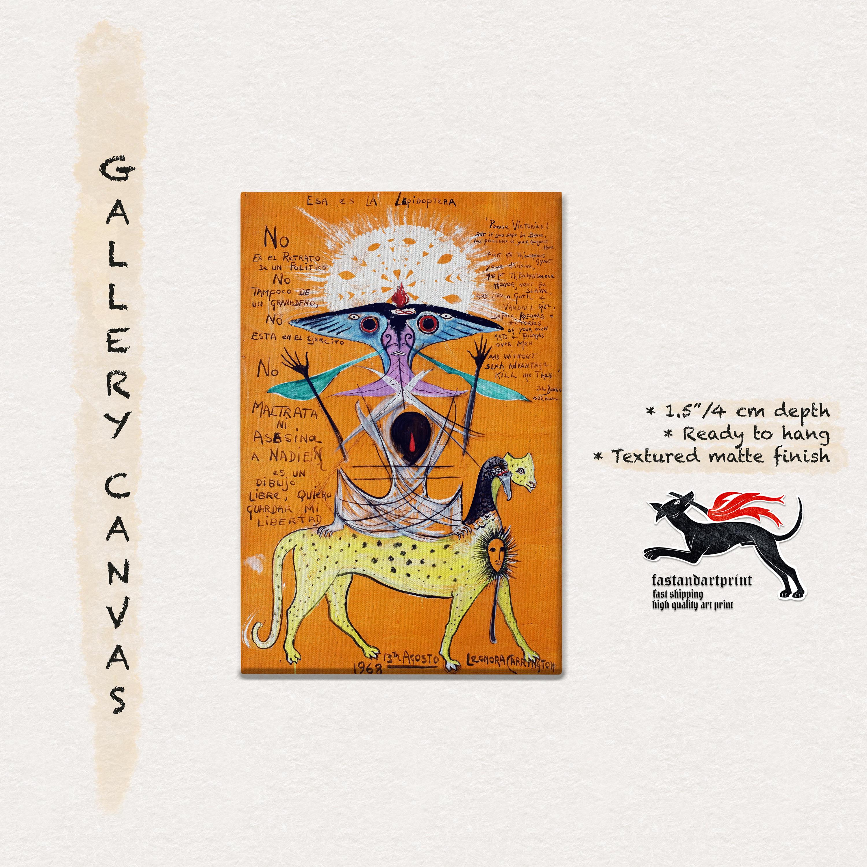 Framed Leonora Carrington Surrealist Poster Print: Lepidoptera
