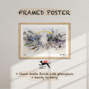 Framed, Ready to Hang, Julie Mehretu Print, Modern Art Print, Exhibition Museum Poster, Framed Abstract Framed Canvas Print, Geometric Art