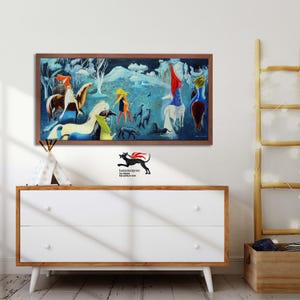 Unframed, Leonora Carrington Print, Figuras Fantásticas a Caballo Print, Abstract Art Print, Art Poster Original Print, High Quality Print