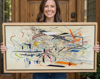 Fine Art Giclée Print, Large Scale Abstract Canvas, Architectural Chaos Print for Modern Interiors