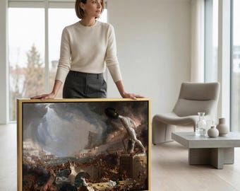 The Course of Empire Destruction, Apocalyptic Classical Wall Art, Mythological Historic Masterpiece Print