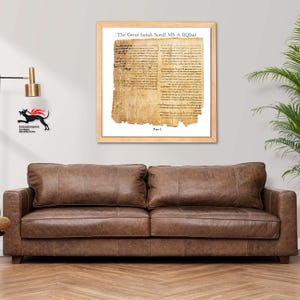 Unframed, The Great Isaiah Scroll PART I, MS A (1QIsa) 1st century BCE, Manuscript Leaf Art Print, High Quality Historical Artifact Art
