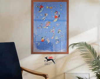 Kandinsky Abstract Art Print: Sky Blue Original Poster (Unframed)
