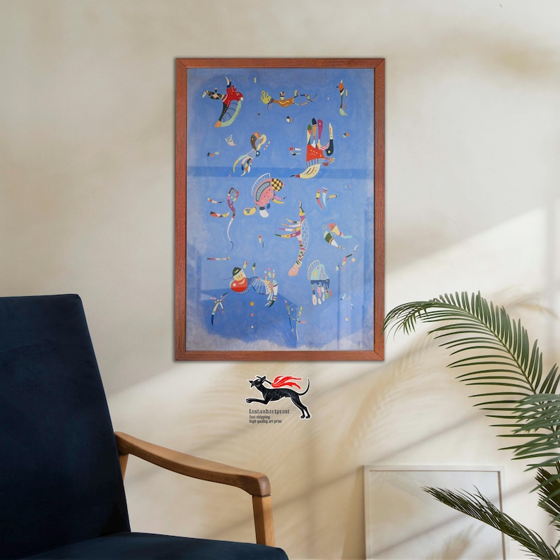 Kandinsky Abstract Art Print: Sky Blue Original Poster (Unframed) image 1