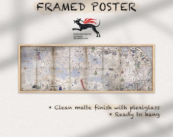 The Magnum Opus of Cartography: Catalan Atlas 1375 Canvas | Cresques Abraham Medieval World Map | Luxury Giclée for Historians