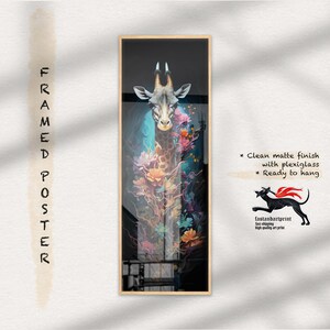 Dreamkeeper Giraffe Canvas Art: Enchanted Floral Forest Portrait